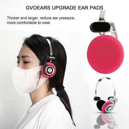 GVOEARS Replacement Earpads for Koss Portapro Headphones, 2 Pairs (Rose+Black)
