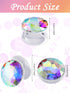 4 Pieces Disco Crystal Phone Grip, Collapsible Adhesive Holders for Smartphone and Tablets (White, Pink, Black, Rainbow)