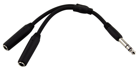 Pig Hog PY-S214S 1/4" TRS (Male) to Dual 1/4" TRS (Female) Y-Cable, 6"