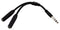 Pig Hog PY-S214S 1/4" TRS (Male) to Dual 1/4" TRS (Female) Y-Cable, 6"