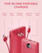 VRURC 10000mAh Portable Charger with Built-in Cables and AC Wall Plug, Compact Lightweight Power Bank for Smartphones,