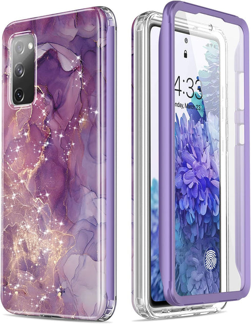 Esdot Samsung Galaxy S20 FE Case, Built-in Screen Protector with Fashionable Designs for Women, Protective Phone Case