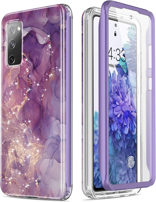 Esdot Samsung Galaxy S20 FE Case, Built-in Screen Protector with Fashionable Designs for Women, Protective Phone Case