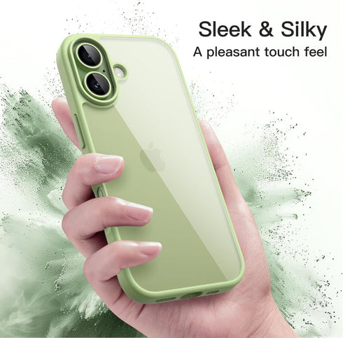 JETech 17 6.3-Inch, Case for iPhone Shockproof Phone Bumper Cover, Solid Color Matte TPU Frame, Anti-Scratch Clear Back