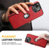Design Compatible with iPhone 13 Mini Case, Luxury Leather Business Vintage Slim Soft Grip Protective Cover, Red