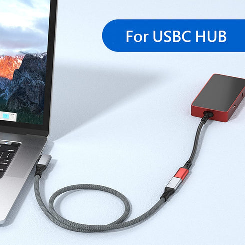 USB 4 Extension Cable 240W 2FT, Right Angle Thunderbolt 4/3 & USB C Male to Female Cable, PD 3.1 Fast Charging for