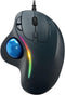 Trackball Mouse Wired, Ergonomic Design, USB Plug&Play, Precision Tracking with 5 Adjustable DPI, RGB Rollerball Mouse