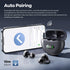 Open Ear Earbuds, Bone Conduction Headphones, Wireless Clip On with Charging Case, 42 Hours Playtime, Black