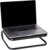 Set 2, 14.25"L 11"W 4.25"H, Mind Reader Monitor Stand, of Ventilated Laptop Riser, Desktop Organizer, Metal, x x Black