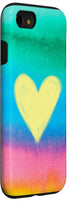 Sorbet Stripe Rainbow GGK (2020) 7 8 Pastel Watercolor Rainbow Stripes Yellow Heart Sorbet Dream Case for iPhone SE / /