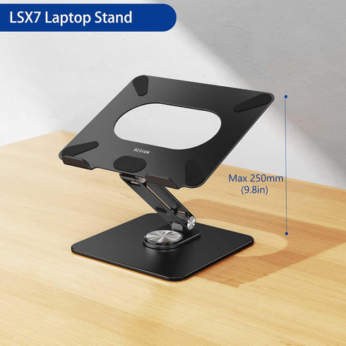 BESIGN LSX7 360 10-15.6" Laptop Stand with Rotating Base, Ergonomic Adjustable Notebook Riser, Foldable Computer Holder
