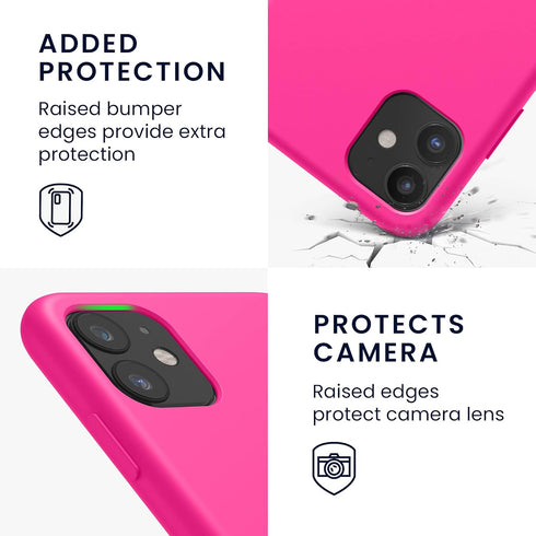 kwmobile Case Compatible with Apple iPhone 11, TPU Silicone Phone Cover with Soft Finish, Neon Pink