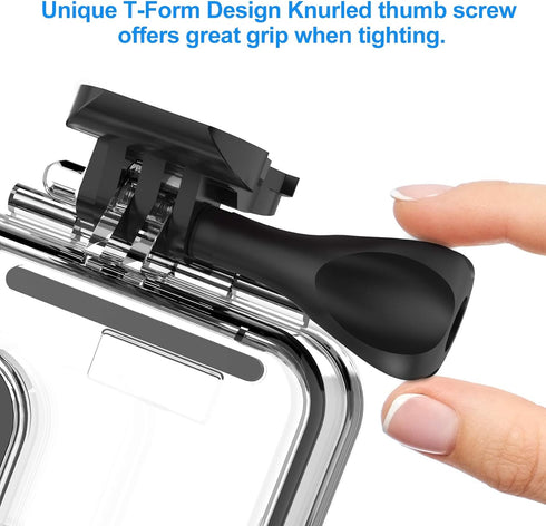 Kuptone Waterproof Case 60M/196FT Dive Housing Shell with Bracket for Go Pro 11/10/9