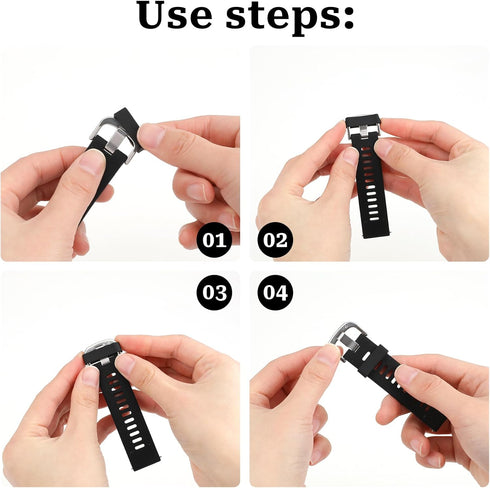 8 Pack Smart Watch Fastener Rings Replacement, 20mm Silicone Security Connector Rubber Watch Band Loops Keeper