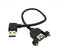 Panel-Mount USB 3.0 Extension Cable, Haokiang, 1 ft/30cm 90 Degree Right Angle USB 3.0 Type A Male to Female