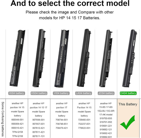 Fancy Buying 38Wh OA03 OA04 Laptop Battery for HP - Spare 751906-541, 746641-001, 240 G2, 250 G3