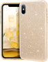 MATEPROX Compatible with iPhone Xs Max Case, Gold Glitter Slim Shiny Sparkle Crystal Bling Cover for Girls