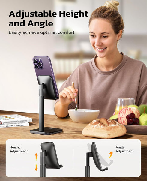 Nulaxy Phone Stand, Adjustable Cell Phone Holder for Desk, Compatible with All Smartphones (4-8 inches)
