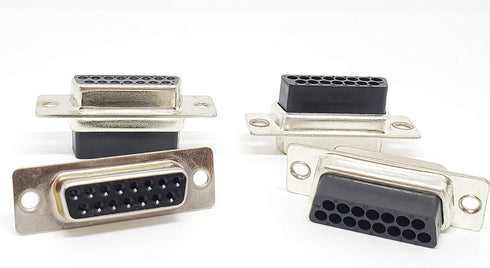 Pc Accessories Pro DB15 Female D-Sub Crimp Type Connector, 10 Pcs PK No Pin