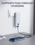 VRURC Portable Charger with Built-in Cables and AC Wall Plug, 10000mAh USB C Power Bank for Smart Phones, Tablets Blue