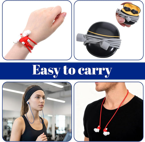 YBEATY 5 Pcs Magnetic Anti-Lost Straps Wireless Earbud Lanyards Soft Silicone Neck Rope Cord Sports Running Lanyard