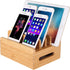 Bamboo Wood Multi-Device Desktop Dock Station Charger Holder Compatible for iPhone 13 12 11 Pro Max XS XR X 8 7 Plus.