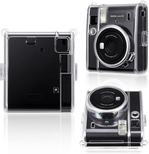 Fintie Clear Protective Case for Fujifilm Instax Mini 40 Instant Film Camera with Removable Shoulder Strap