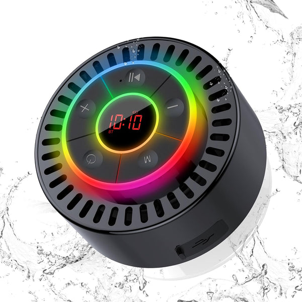 ZHINDVIS Bluetooth Speaker, Shower Speaker IPX7 Waterproof, Speakers Bluetooth Wireless with Rich Bass,