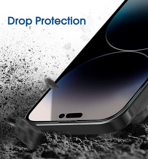 amFilm OneTouch Privacy Tempered Glass Screen Protector for iPhone 14 Pro Max (6.7") 2022, Full Coverage Case Friendly
