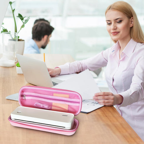 JADENS Portable Carry Case for Compatible Portable Printers, Compact Lightweight Design, Shockproof Waterproof (Pink)
