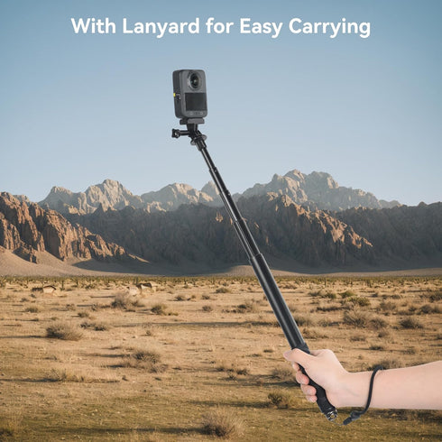 UTEBIT 5.9"-47" Insta360 X5/X4, 3, 1/4" Bullet Time Handle Tripod Rotating Grip with Invisible Selfie Stick, Compatible