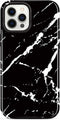JIAXIUFEN Compatible iPhone 12 Pro Case, Marble Slim Shockproof TPU Soft Rubber Cover (Black)