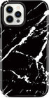 JIAXIUFEN Compatible iPhone 12 Pro Case, Marble Slim Shockproof TPU Soft Rubber Cover (Black)