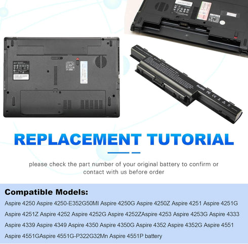 Acer Laptop Battery for AS10D31 AS10D51 Aspire 4741 5253 5251 5336 5349 5551 5552 5560 5733 5733Z TravelMate 5740 5735