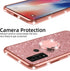 nancheng Case for TCL 20 XE 6.5-inch, Cute Girls Women Glitter Soft Silicone Cover with Stand - Rose Gold