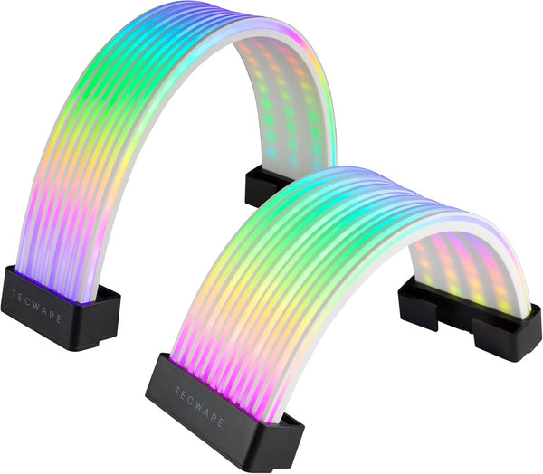 TECWARE Flex RGB PSU Extension Cable Cover Kit with Light Up LED Strip Set for GPU and Motherboard Cables