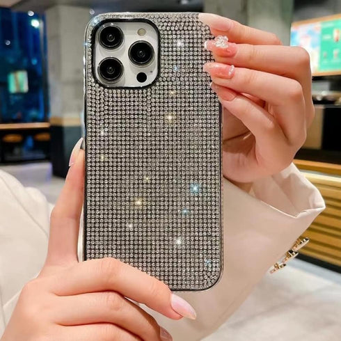 Casechics Compatible with iPhone Case,Crystal Glitter Diamond Protection Bling Sparkle Rhinestone Soft Shockproof Cover Phone Case (White,iPhone 14 Plus)