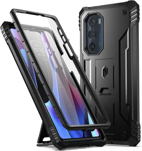 Poetic Revolution Case for Moto Edge Plus 5G (2022) - XT2201, Rugged Full-Body Cover with Kickstand & Screen Protector,
