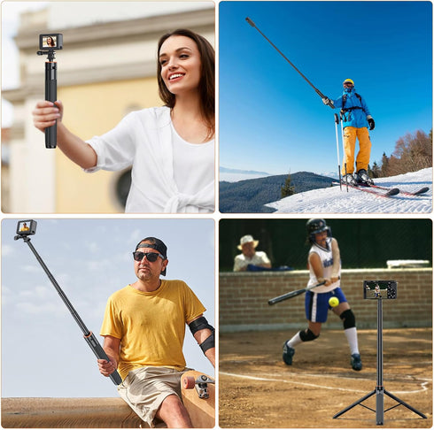 VRIG 54" Extendable Camera Tripod for Insta360 X4 X3 X2, Mini Portable Stand for Hero 12 11 10 9 8 7 6 5