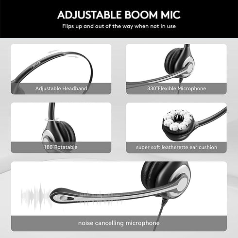 Headset Headset Headset Wantek wtih Mic, USB with Microphone for PC, Computer with Noise Canceling Microphone with Mute