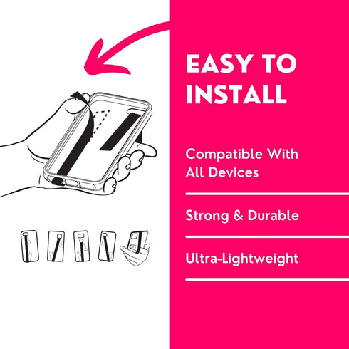 Phone Loops: Non-Elastic Phone Grip, Small and Light Phone Holder for Hand - Discreet Cell Phone Loop