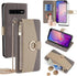 Asuwish Wallet Phone Case for Samsung Galaxy S10 Plus - Gray, with Screen Protector, Mirror Flip, Card Holder & Strap.