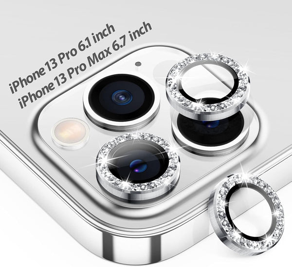 Tensea Camera Lens Protector for iPhone 13 Pro & Pro Max - 9H Tempered Glass, Metal Ring, 2021 Models.