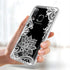 for Galaxy A20 Case - Shockproof Clear Floral Soft TPU Slim Phone Cover for Samsung Galaxy A20, White Mandala