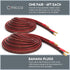 Micca 14 Gauge Pure Copper Speaker Wire, 6 Feet 2 Pack, Gold Plated Banana Plugs, Soldered Construction, Slim Design, 245 Strands, for Stereo or Home Theater, 2 Meters Pair by Micca