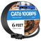CYCMIA 6ft Cat 6 Ethernet Cable, Flat RJ45 LAN Network Cable, 10Gbps Speed,