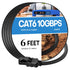 CYCMIA 6ft Cat 6 Ethernet Cable, Flat RJ45 LAN Network Cable, 10Gbps Speed,