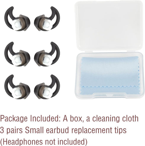 Silicone Earbud Tips for Bose QC20, QC20i, SoundSport, SIE2i, IE2, IE3 - 3 Pairs of Replacement Covers