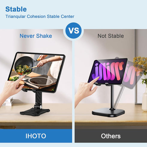 Foldable Phone Stand Desk for Samsung Galaxy S23 Ultra S24 A14 A54 5G A15 A13 A53 S22 Plus S21 FE S20 A03s A23 Pixel 8,iPad iPhone 15 Cell Phone Holder Height Adjustable Tablet Cradle Desktop Dock