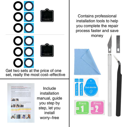 2PCS Galaxy A34 Back Rear Camera Lens Glass Replacement - ASDAWN Back Lens Glass for Samsung Galaxy A34 6.6 inches